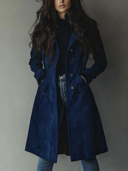 Trench vintage in camoscio