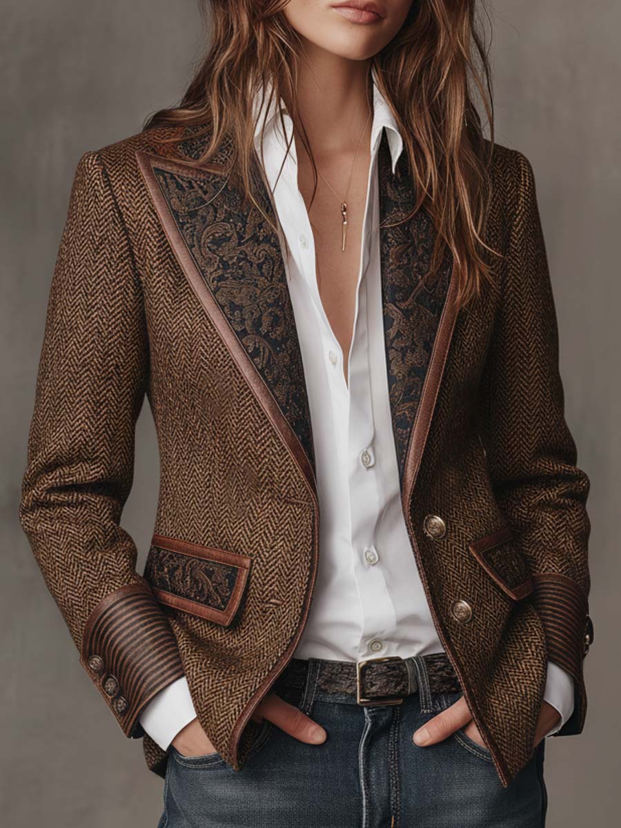 Gisela | Blazer con Pannelli a Spigato
