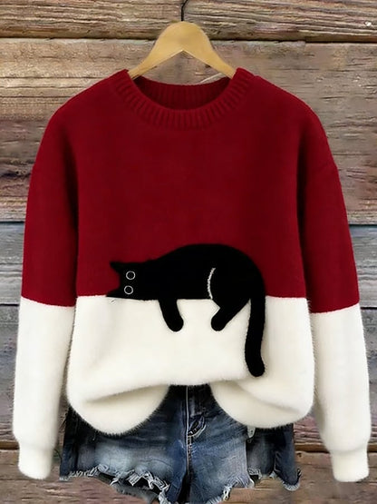 Caitlin – Maglione casual con motivo gatto