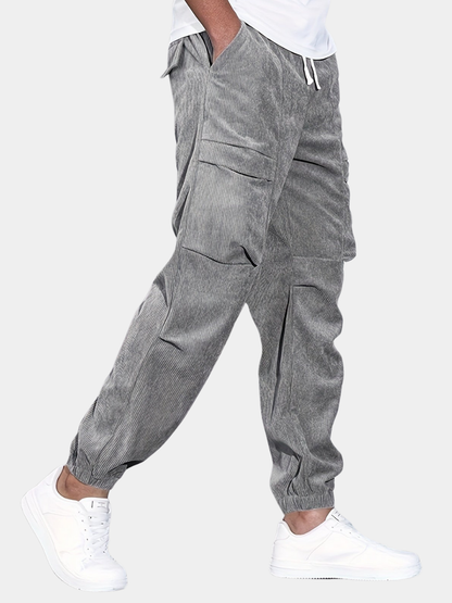 PANTALONI CARGO IN VELLUTO A COSTE