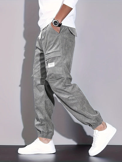 PANTALONI CARGO IN VELLUTO A COSTE