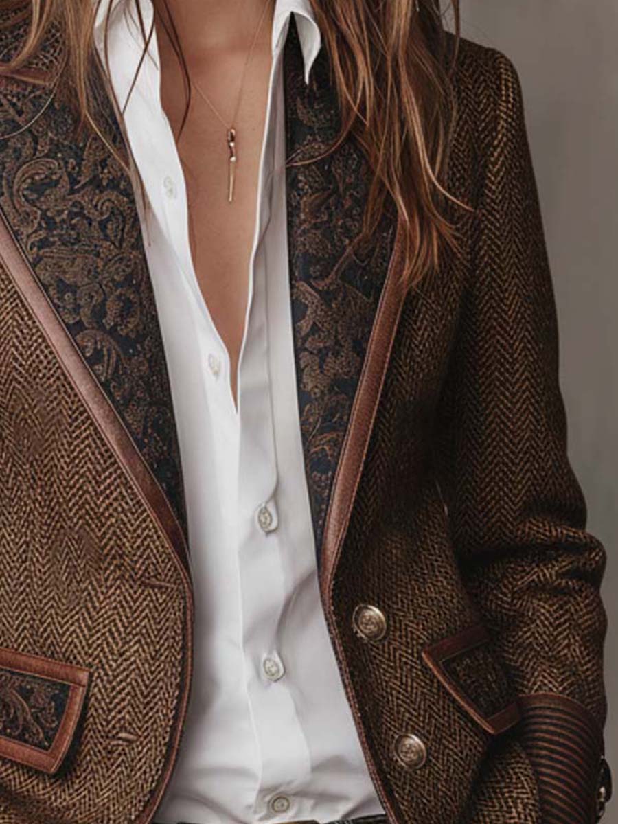 Gisela | Blazer con Pannelli a Spigato