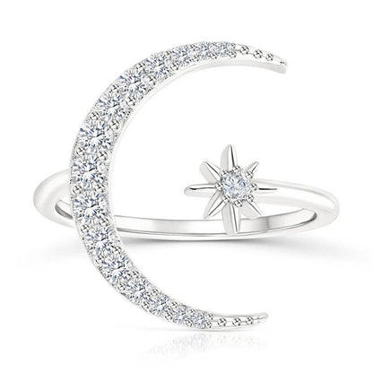 ANELLO LUNA E STELLA IN ARGENTO