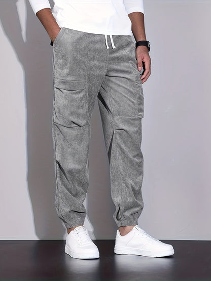 PANTALONI CARGO IN VELLUTO A COSTE