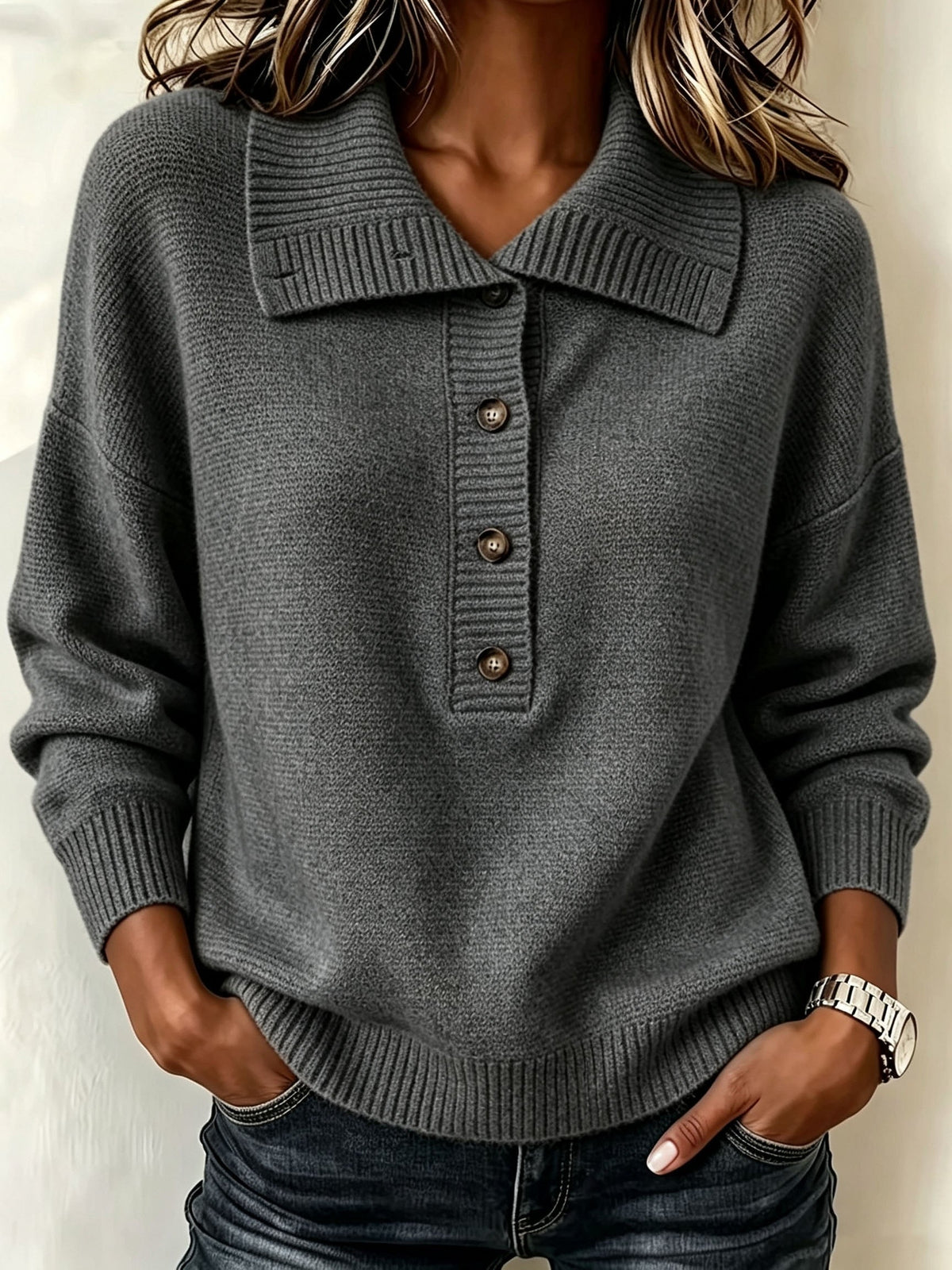 Nicole | Maglione autunnale da donna con bottoni