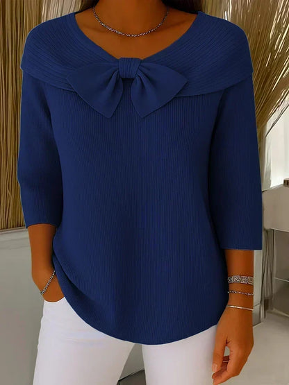 Wendeline | Maglione con fiocco e scollo rotondo