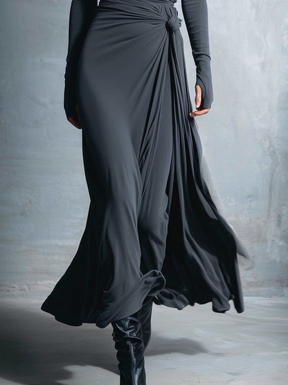 Naomie | Abito maxi con fiocco laterale