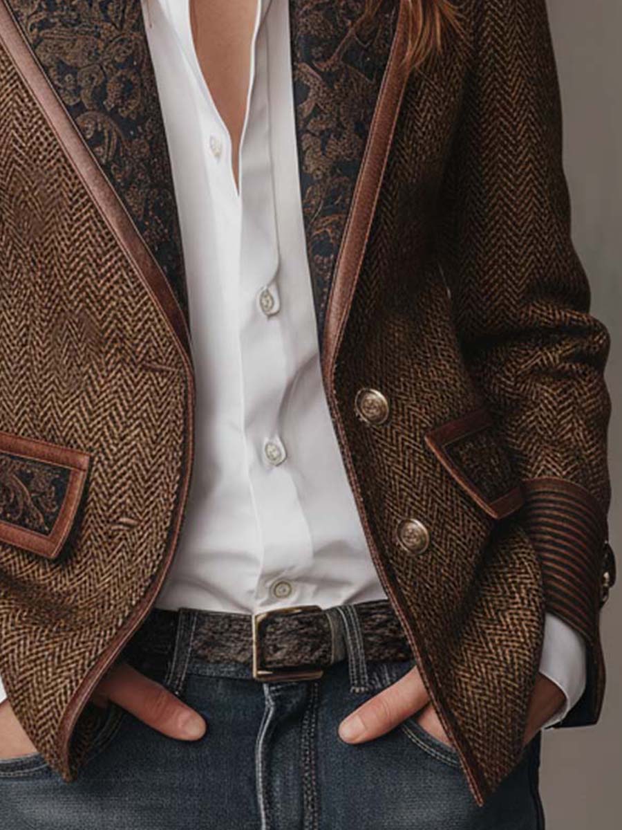 Hollis | Blazer con motivo chevron e pannelli