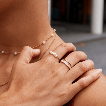 ANELLO CLASSICO CON PERLA D'ACQUA DOLCE