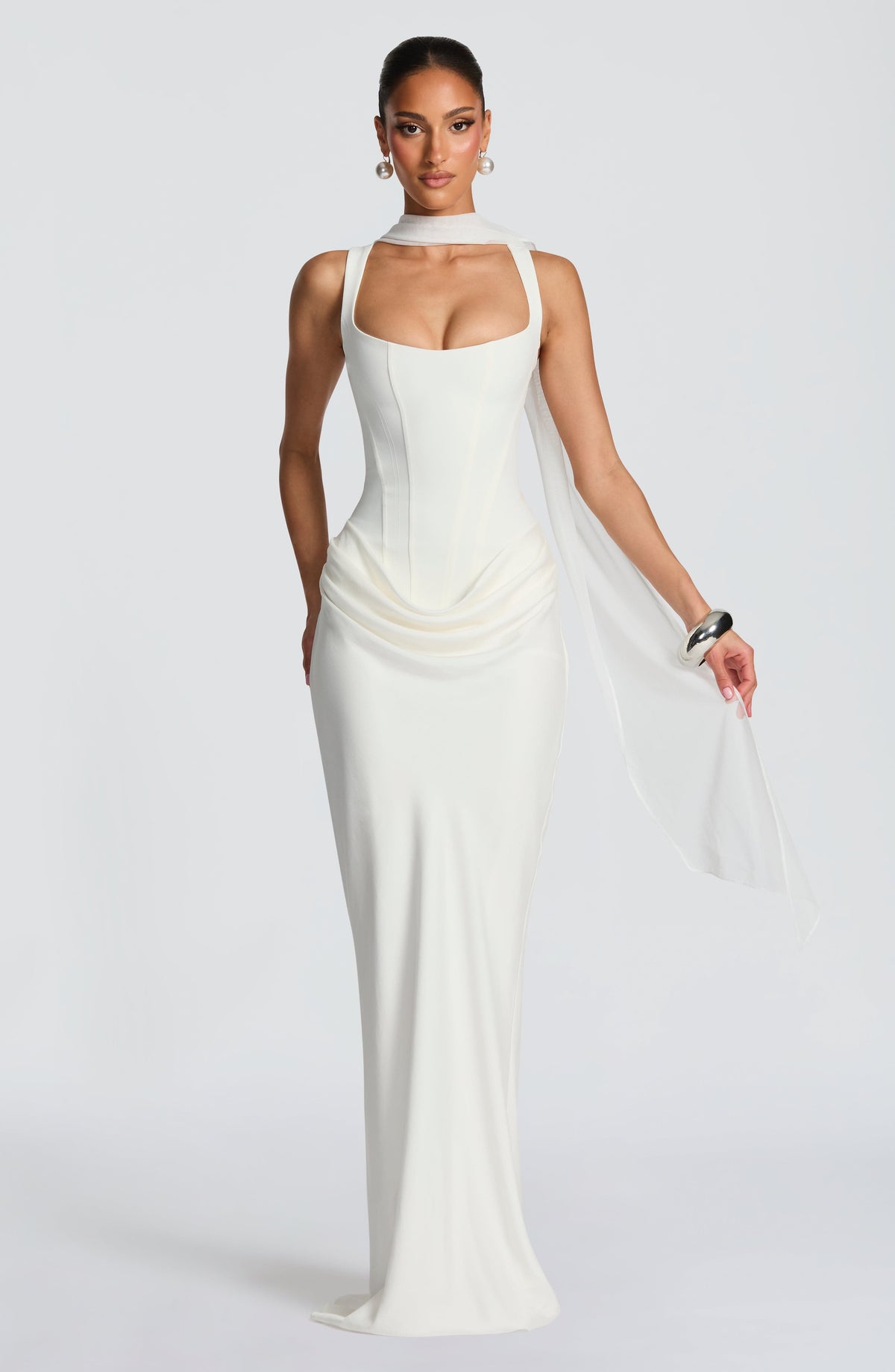 Éléonore | Abito maxi con scollatura quadrata