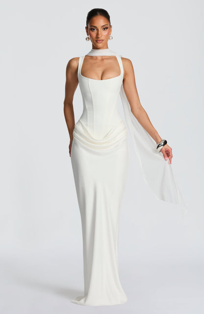 Éléonore | Abito maxi con scollatura quadrata