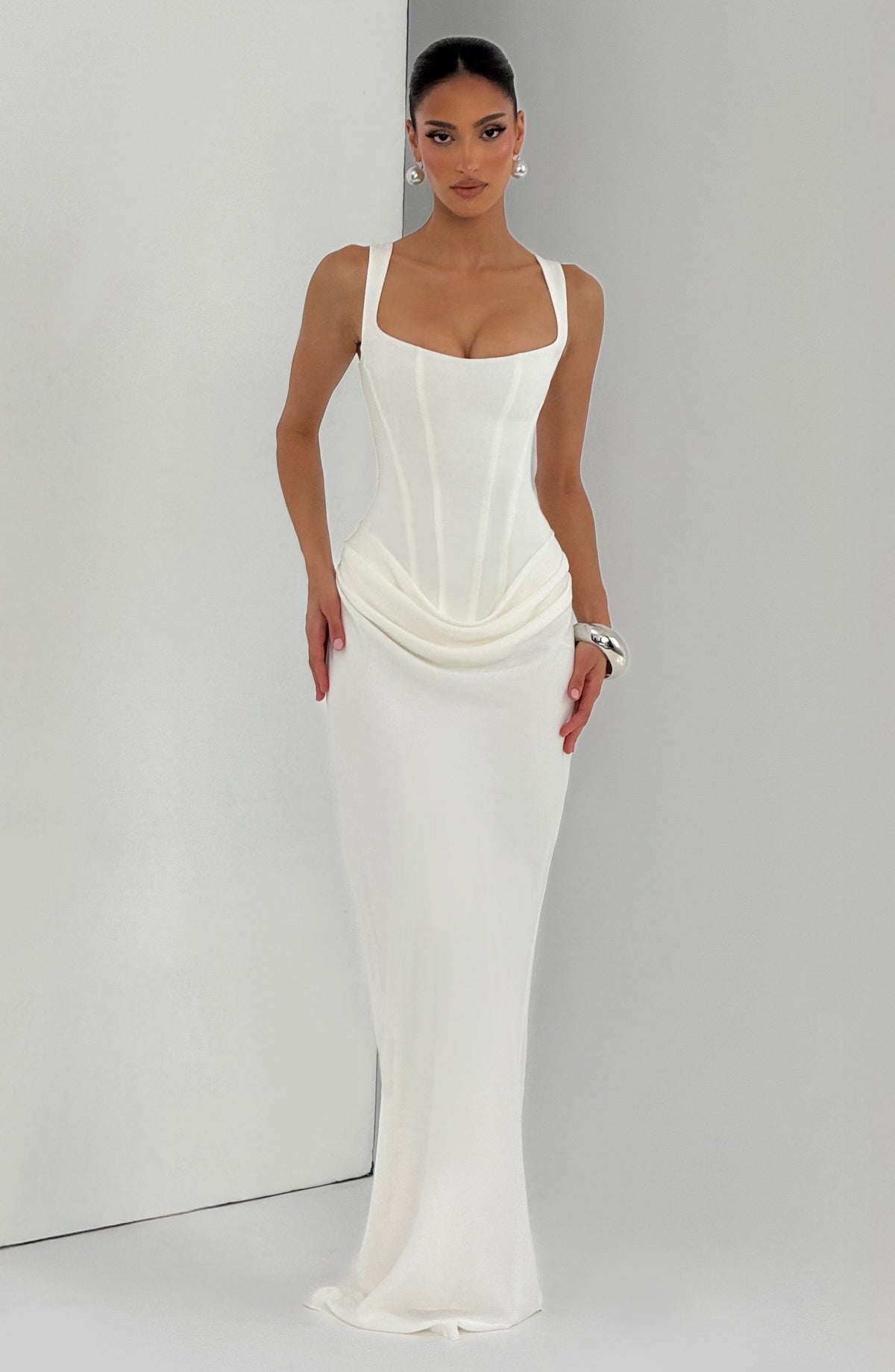 Éléonore | Abito maxi con scollatura quadrata