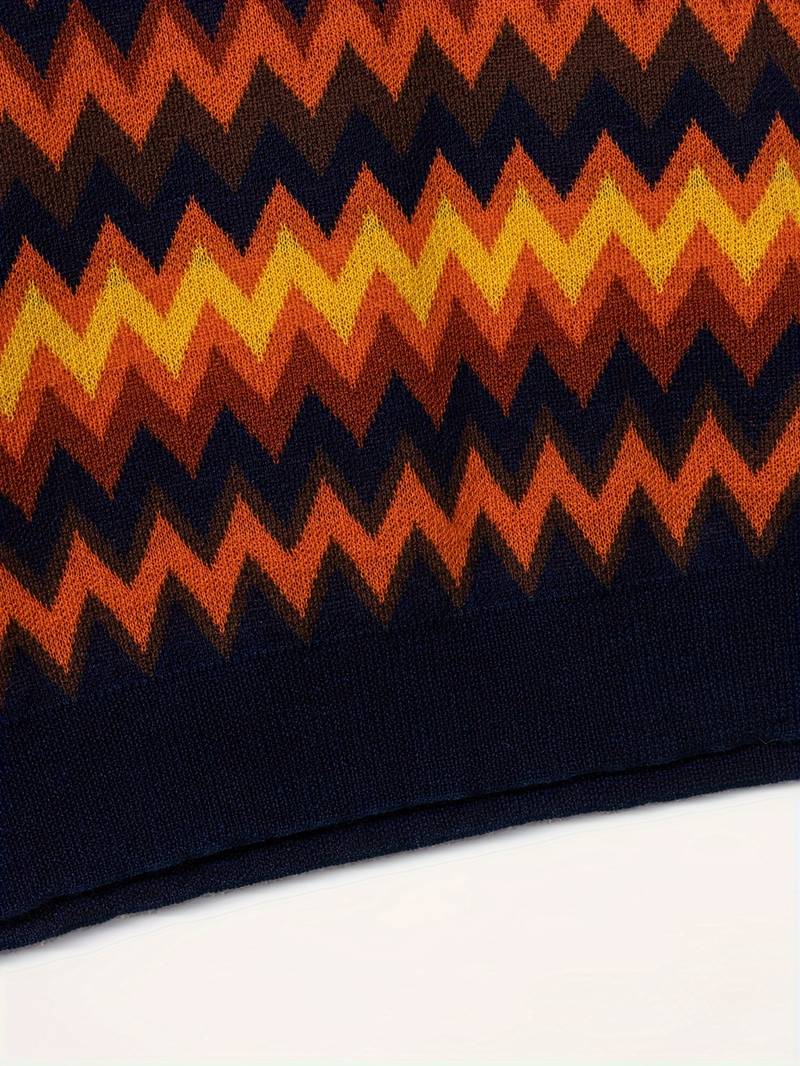 Maglione rétro con motivo a zig zag