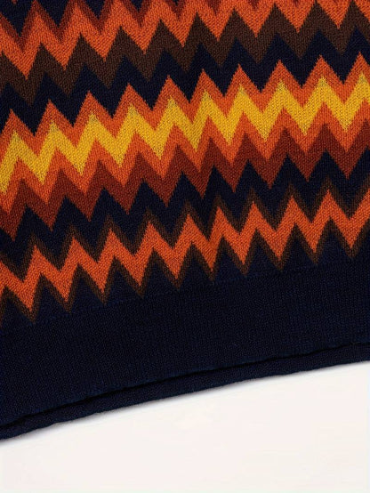 Maglione rétro con motivo a zig zag