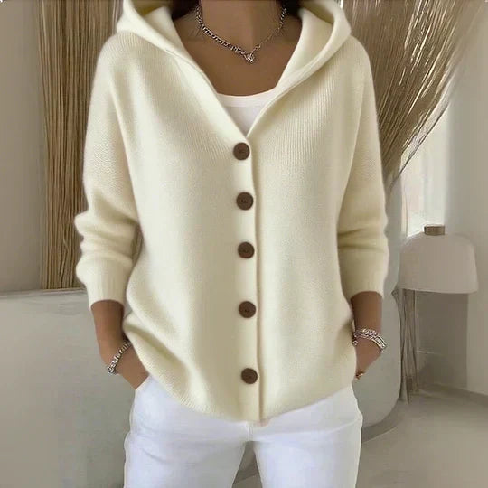 Merel | Cardigan in maglia con cappuccio e bottoni