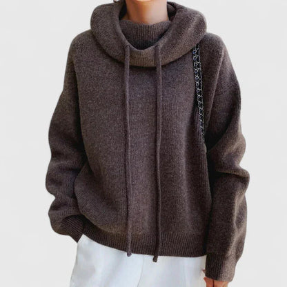 Marie | Maglione Accogliente con Collo Alto e Cappuccio