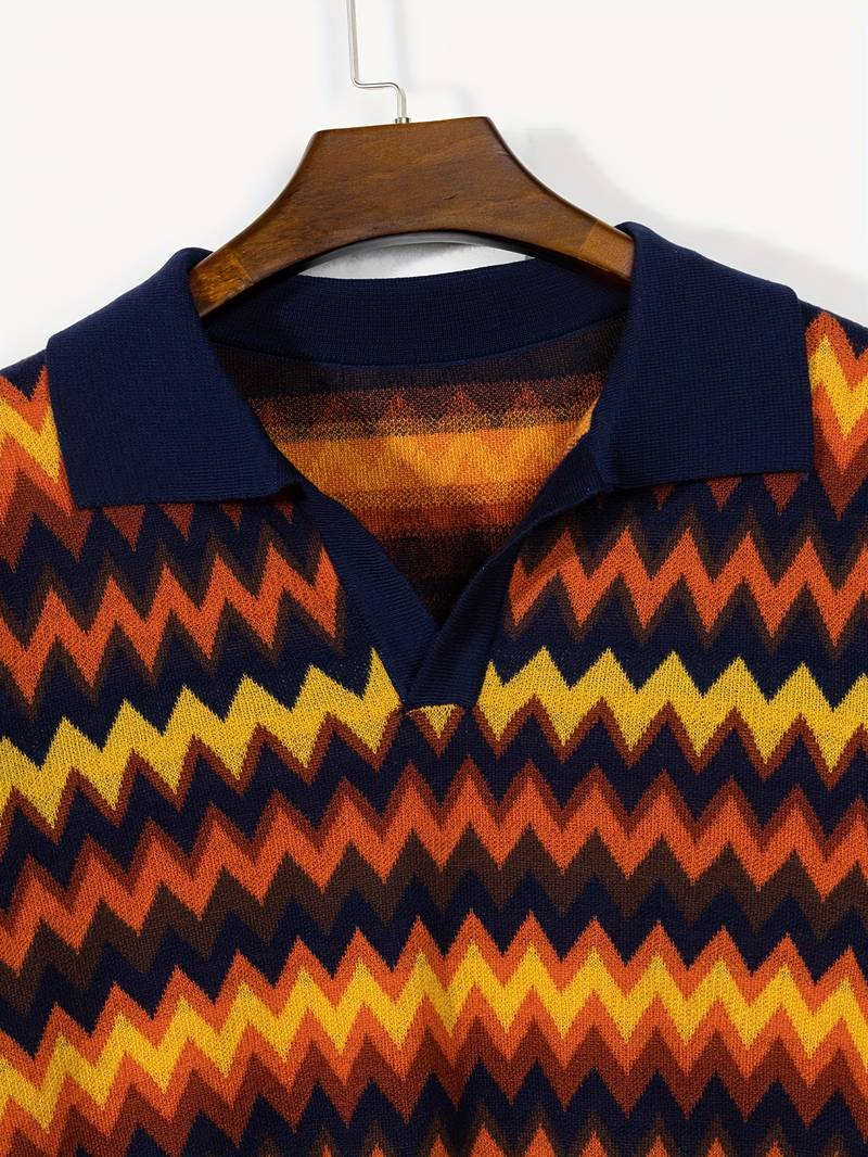 Maglione rétro con motivo a zig zag