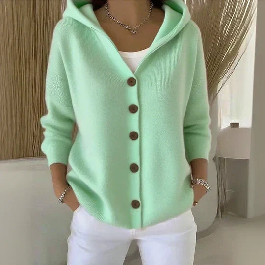 Merel | Cardigan in maglia con cappuccio e bottoni