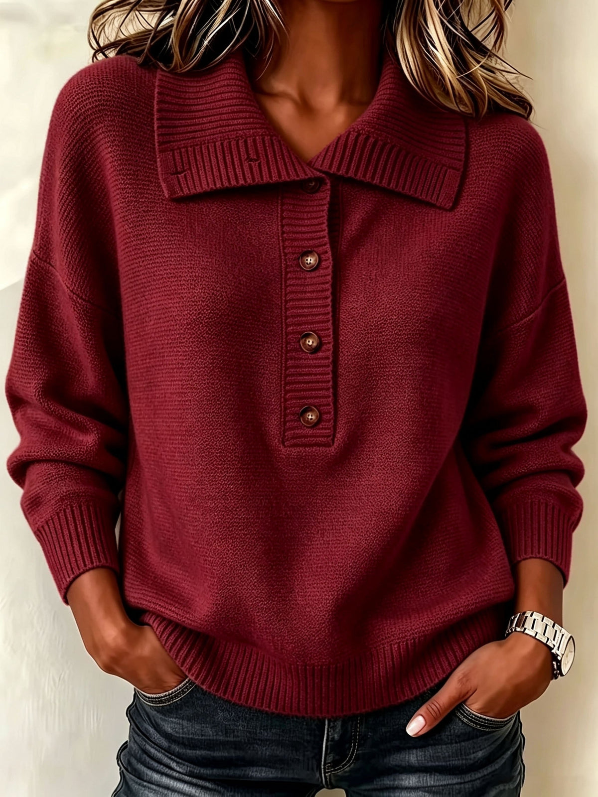Nicole | Maglione autunnale da donna con bottoni