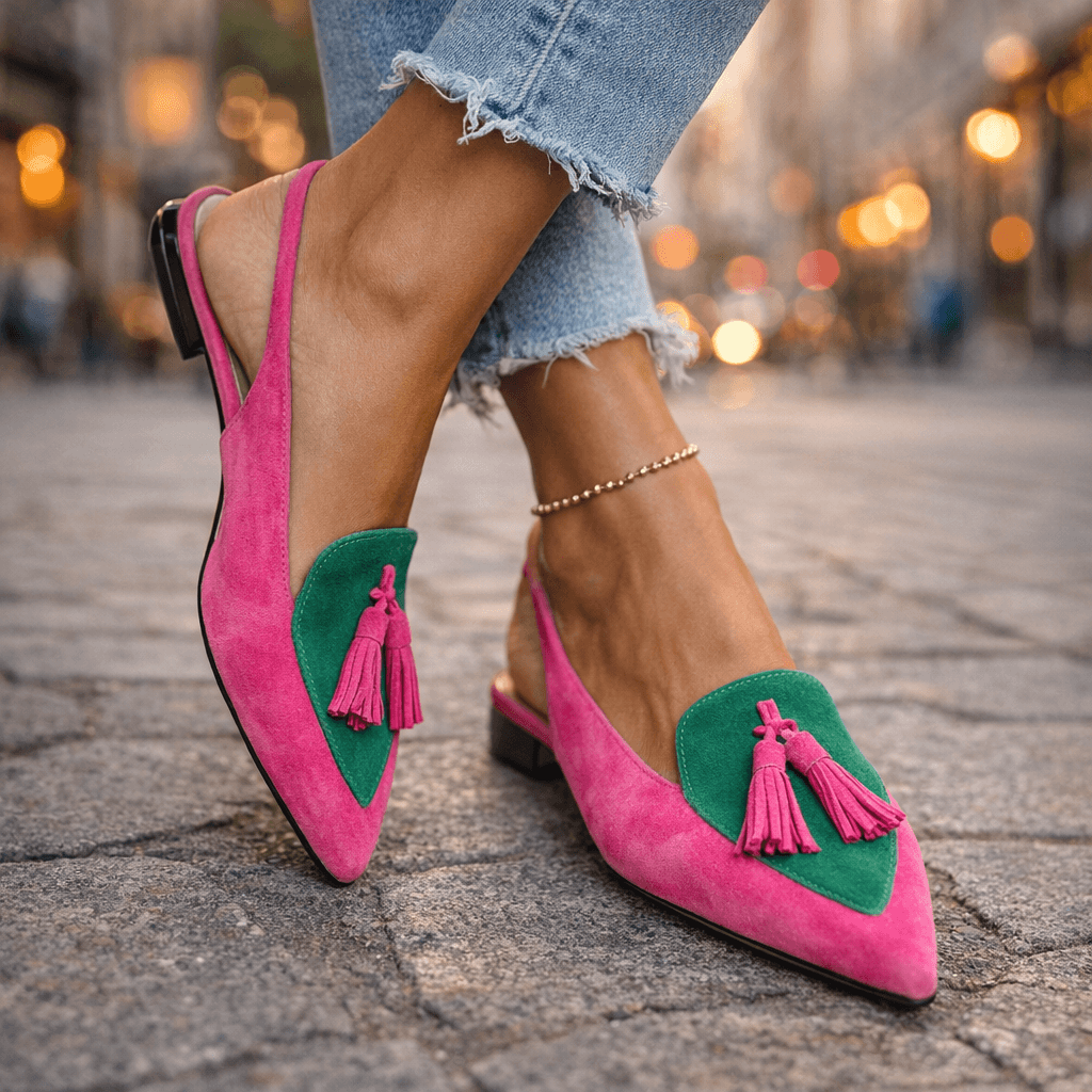 Elena | Sandali con cinturino e nappe