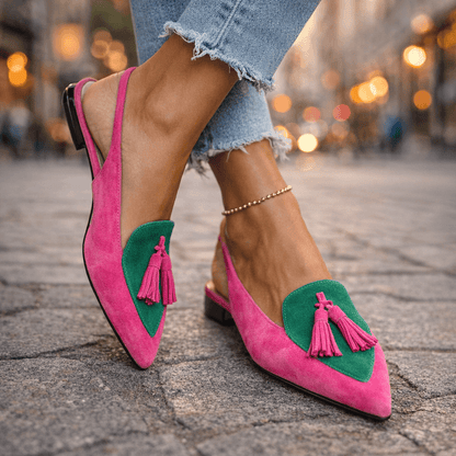 Elena | Sandali con cinturino e nappe