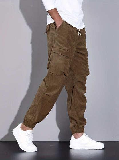 PANTALONI CARGO IN VELLUTO A COSTE