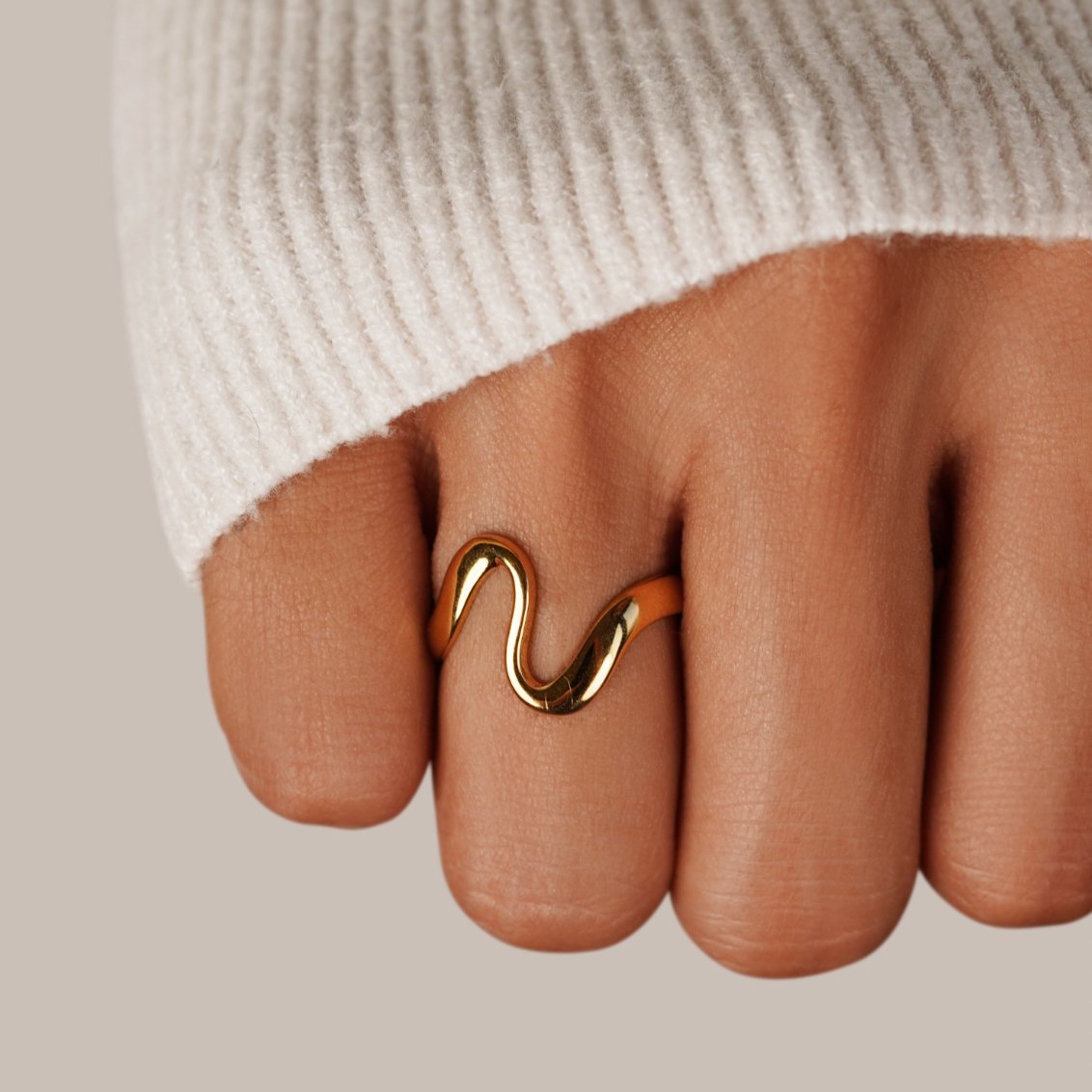 ANELLO ONDA DORATA