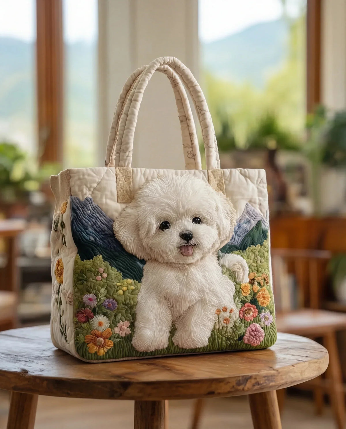 Borsa artigianale trapuntata "Cane Incantato"