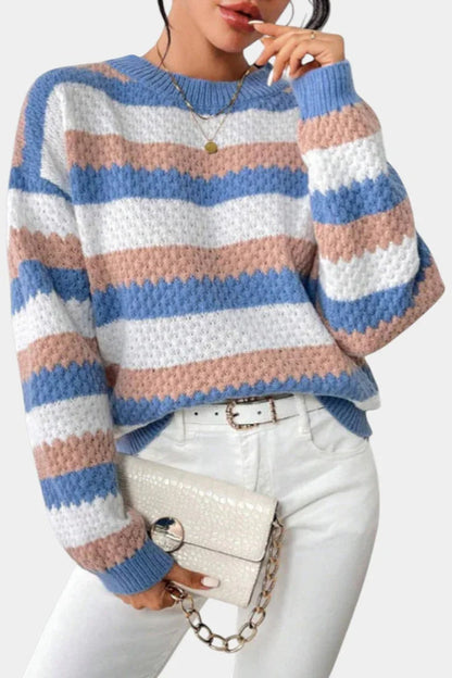 Camille | Maglione Oversize con Girocollo e Righe