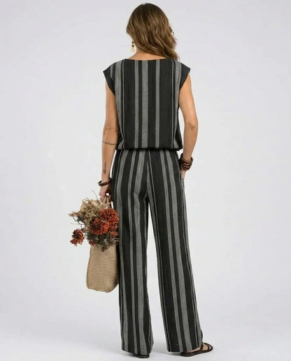 Alessia - Elegante completo a righe a due pezzi