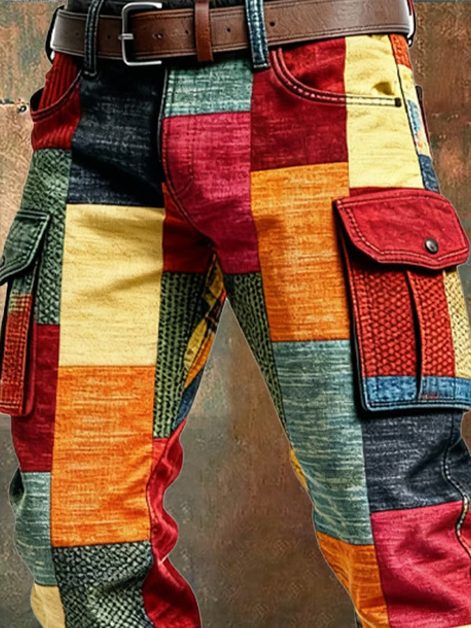 PANTALONI CARGO PATCHWORK