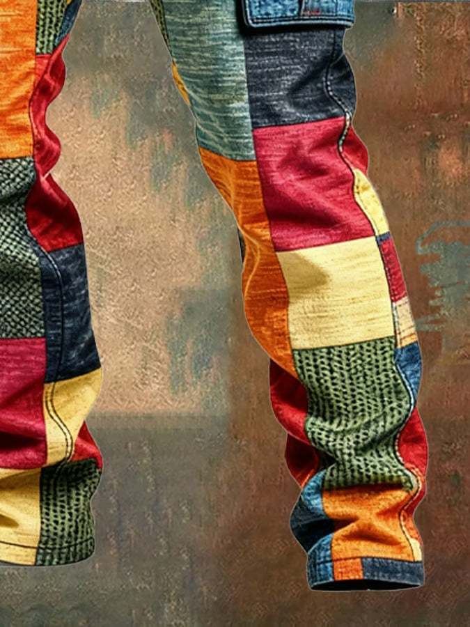 PANTALONI CARGO PATCHWORK