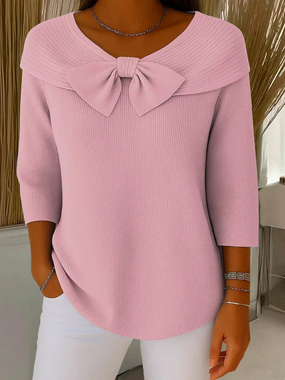 Wendeline | Maglione con fiocco e scollo rotondo