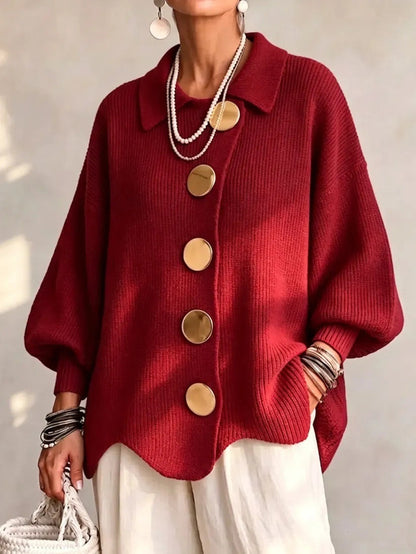 Karina - Cardigan Oversize con Collo e Bottoni