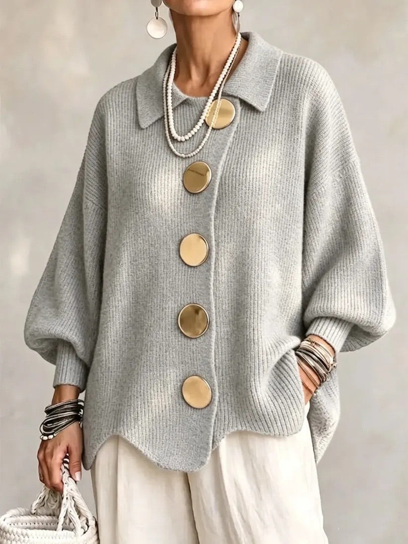 Karina - Cardigan Oversize con Collo e Bottoni
