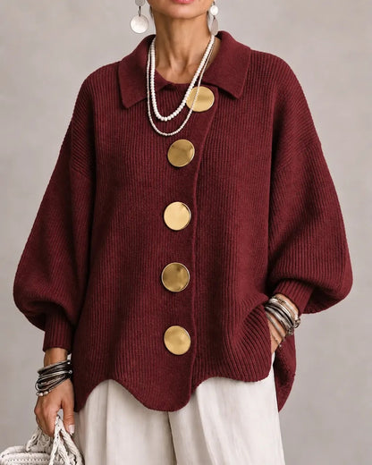 Karina - Cardigan Oversize con Collo e Bottoni