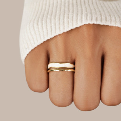 ANELLO DORATO SAHARA A STRATI