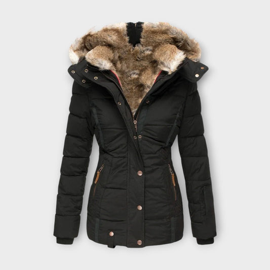 Emine™ | Giubbotto in pelle con pelliccia