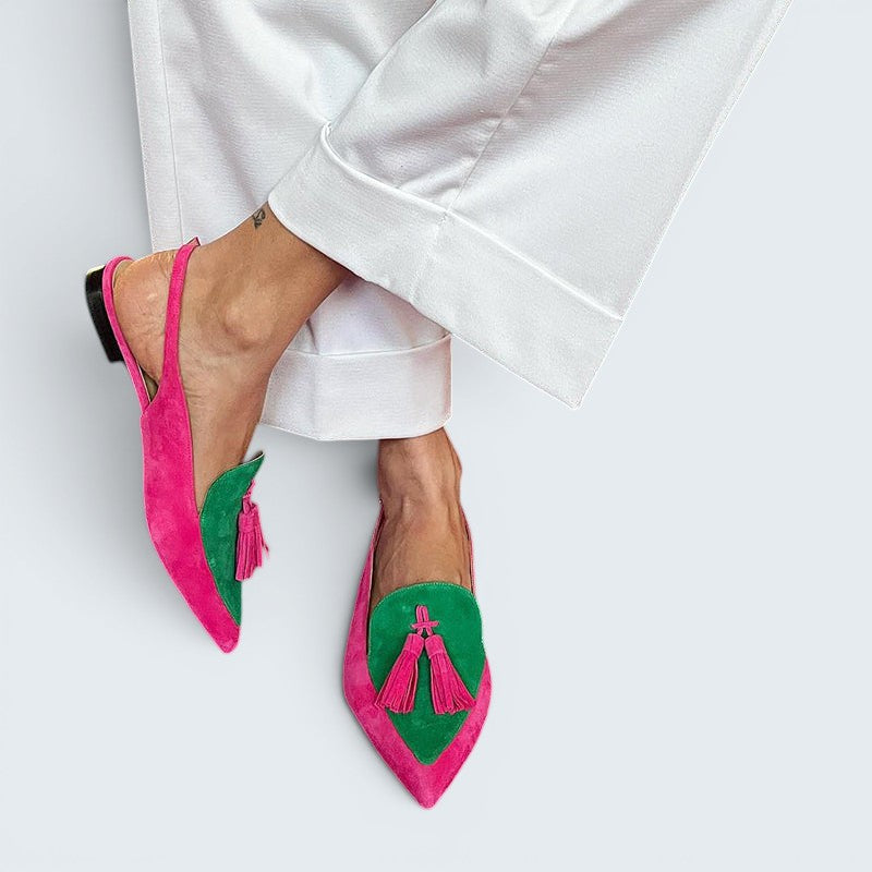 Loredana | Ballerine con nappine e cinturino sottile