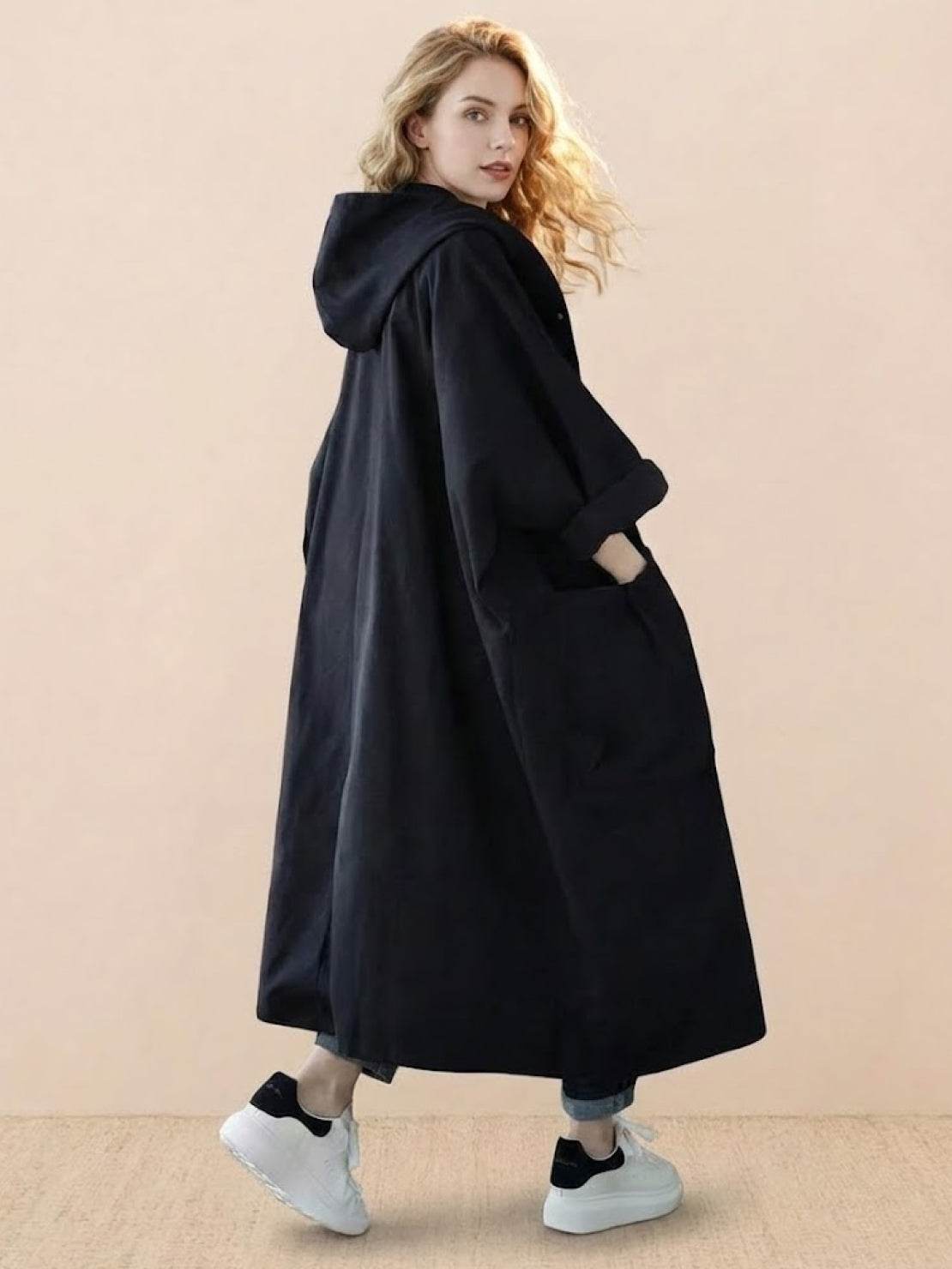 Giacca a Vento Oversize Taglia Unica Resistente all'Acqua