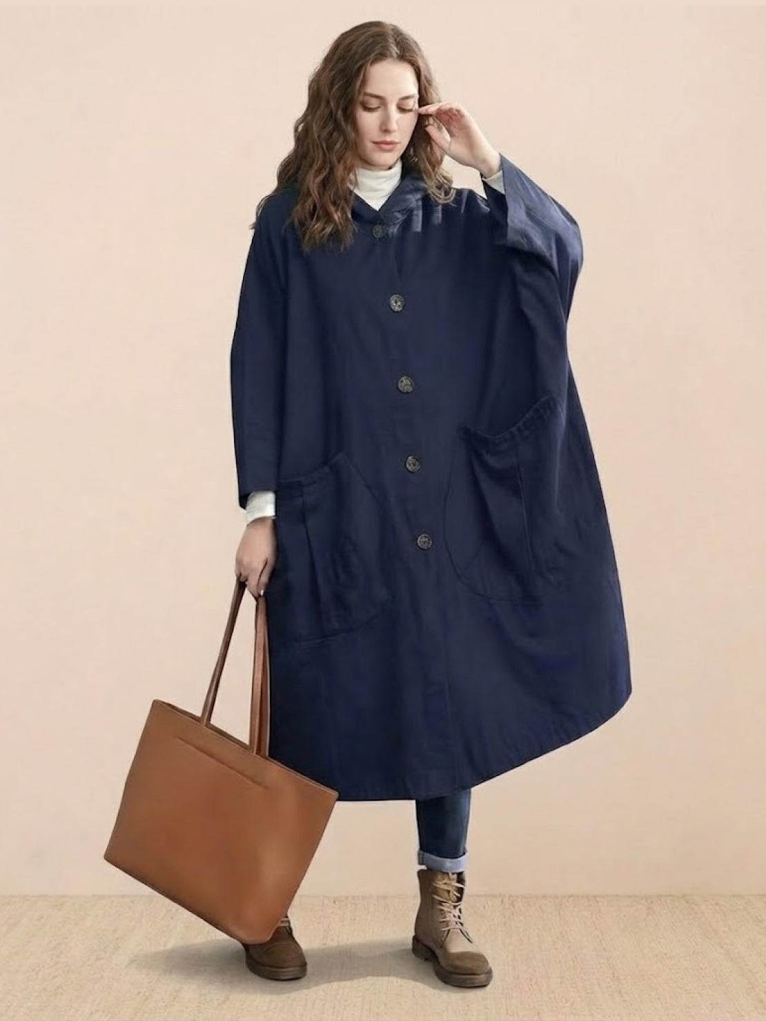 Giacca a Vento Oversize Taglia Unica Resistente all'Acqua