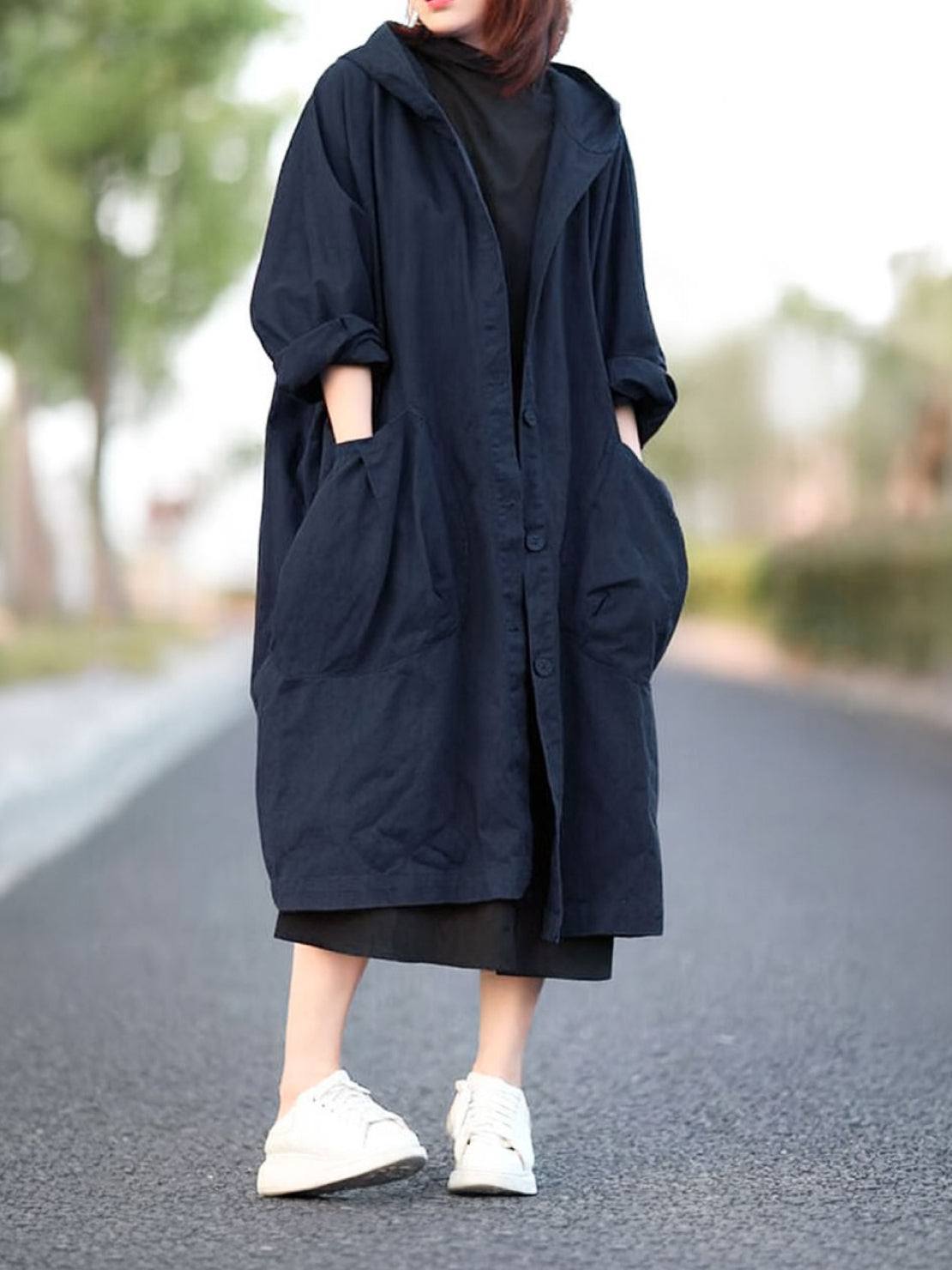 Giacca a Vento Oversize Taglia Unica Resistente all'Acqua