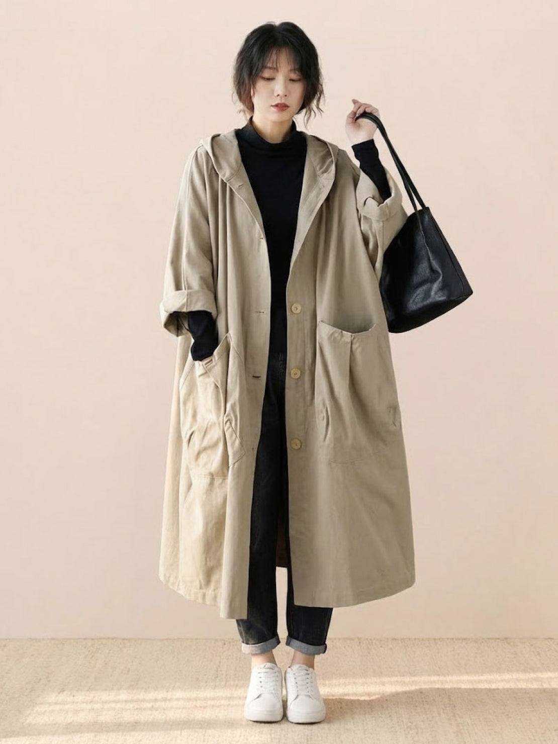 Giacca a Vento Oversize Taglia Unica Resistente all'Acqua