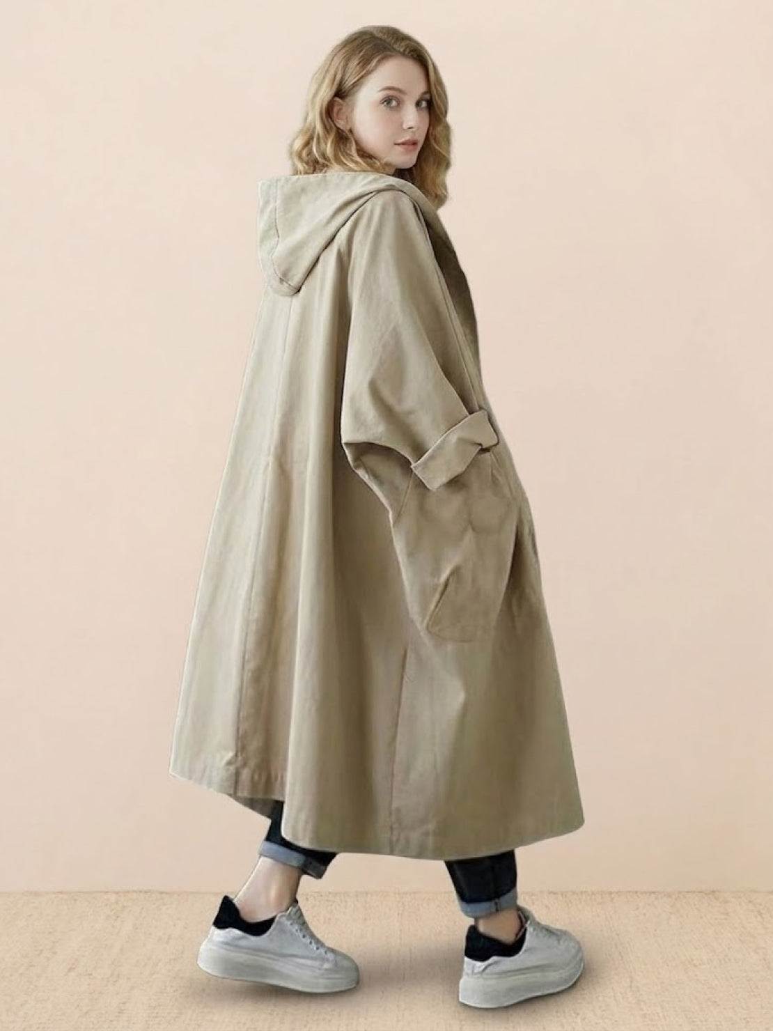 Giacca a Vento Oversize Taglia Unica Resistente all'Acqua