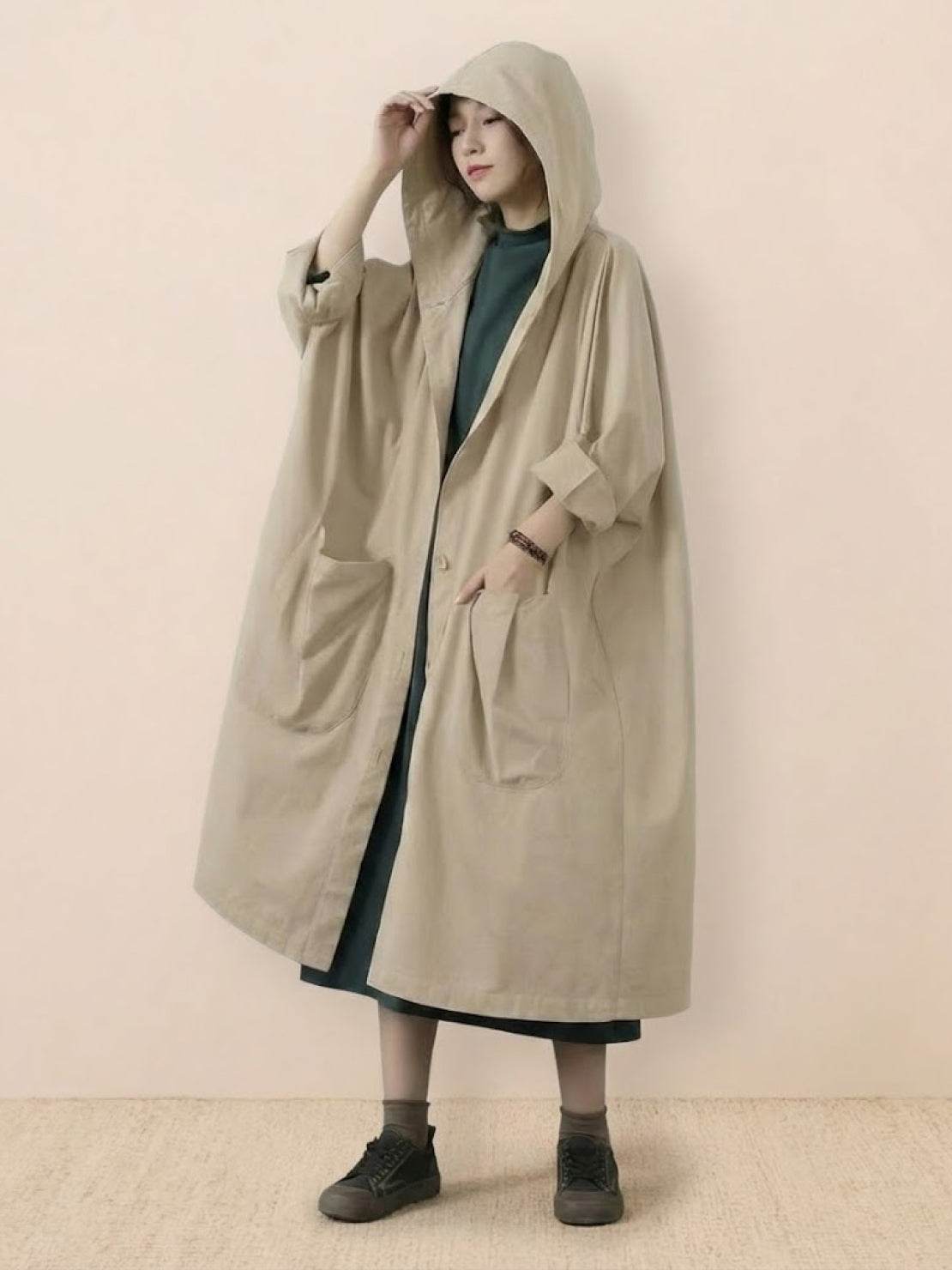 Giacca a Vento Oversize Taglia Unica Resistente all'Acqua