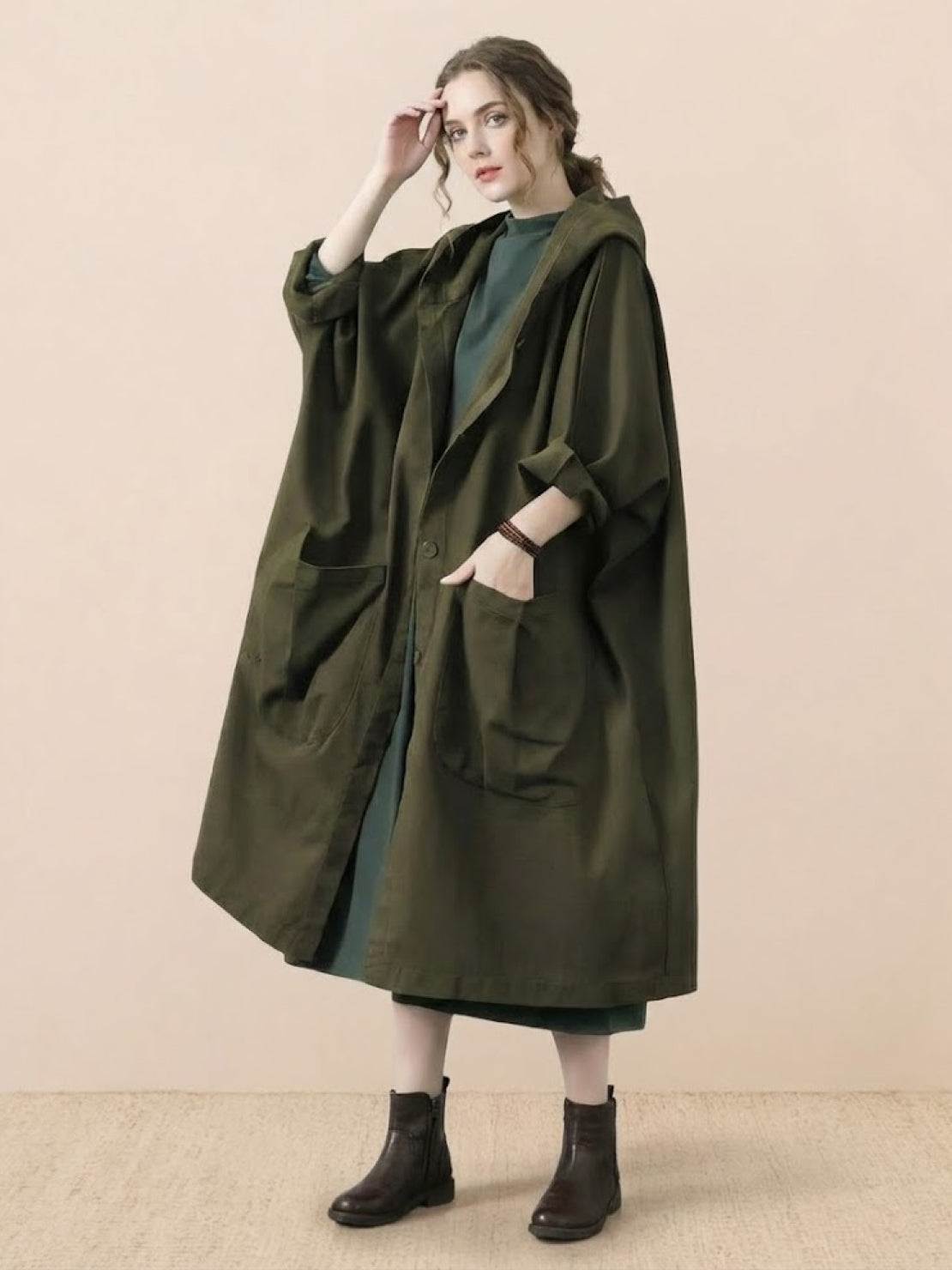 Giacca a Vento Oversize Taglia Unica Resistente all'Acqua