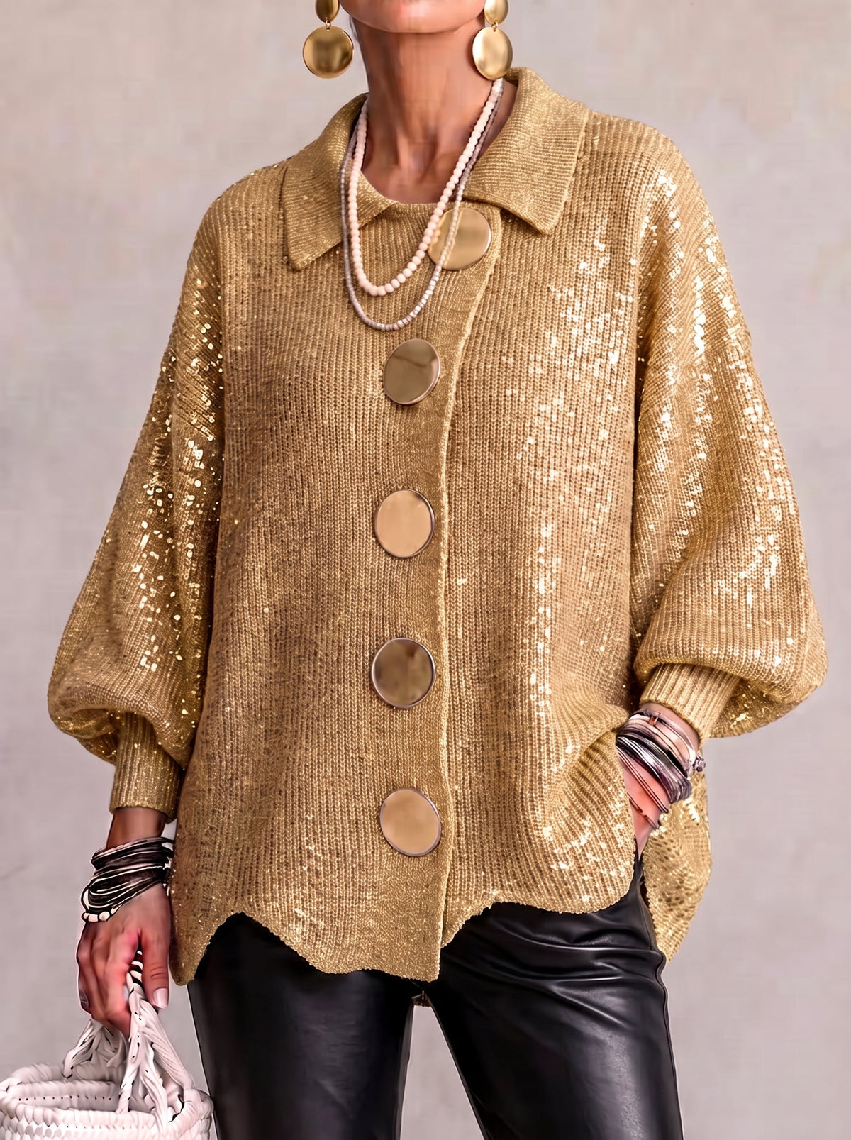Karina - Cardigan Oversize con Collo e Bottoni