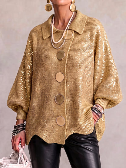 Karina - Cardigan Oversize con Collo e Bottoni