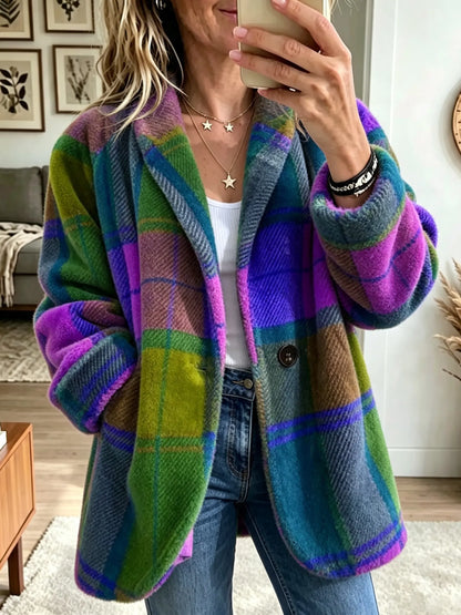Claudette | Cappotto Arka a quadri multicolore