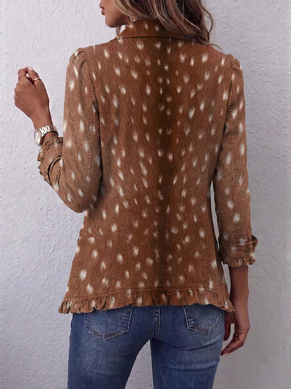 Felisa | Giacca con Stampa Animalier e Volant